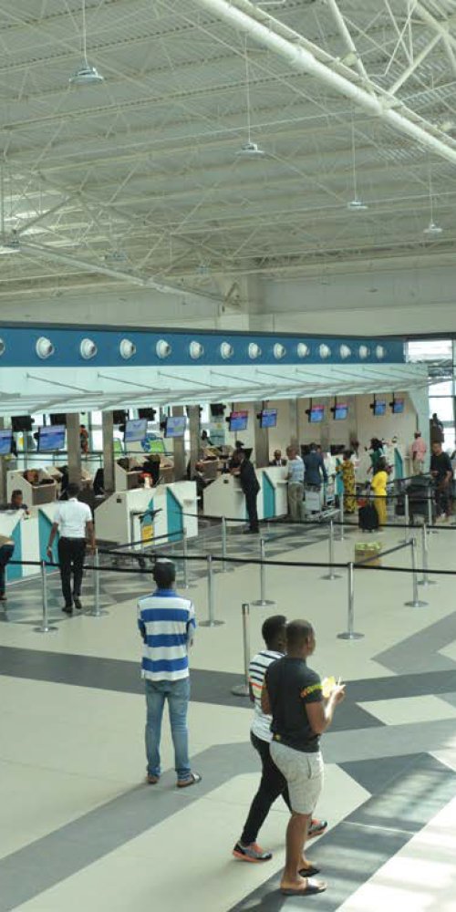Family resting near nursing rooms at Kotoka Airport