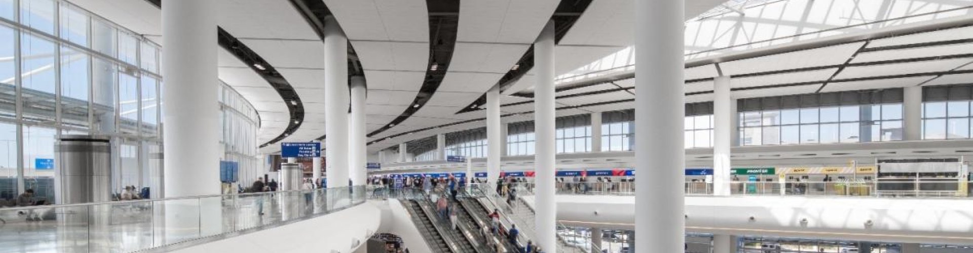 Sunset at Louis Armstrong New Orleans Intl Airport terminal