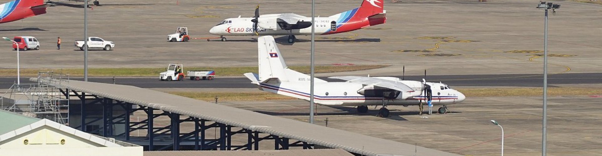 Sunset terminal shot at Wattay Airport, LA Airport