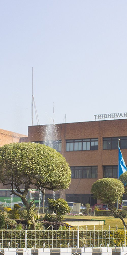 Family waiting comfortably at Tribhuvan Intl Airport