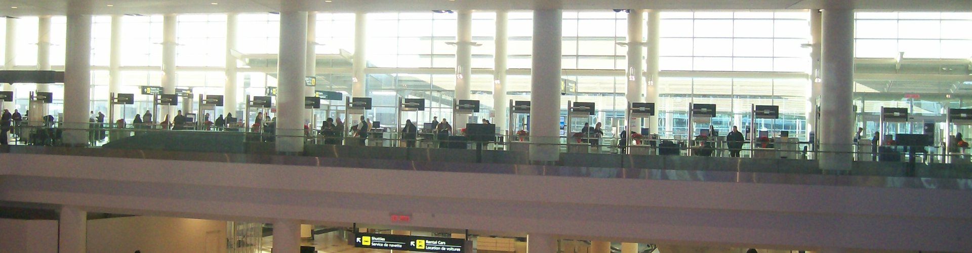 Sunset view of Winnipeg J A Richardson Intl Airport terminal
