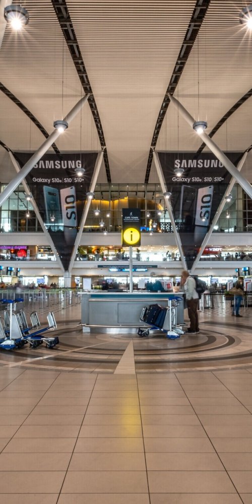 Comfortable family seating area at Cape Town Airport