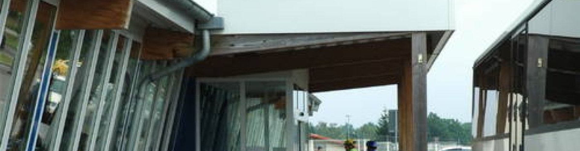 Sunset view of Leipzig Altenburg Airport terminal