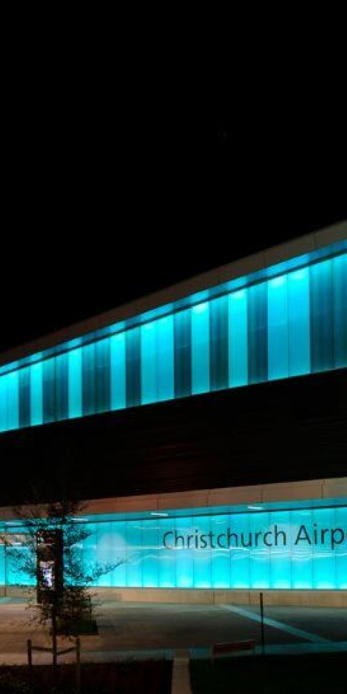 Family using play area during off-peak hours at Christchurch Intl Airport